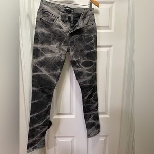 Express Women's Black Tie-Dye Skinny Jeans